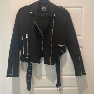 Zara suede moto jacket